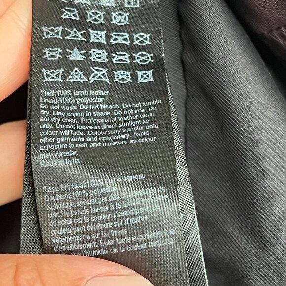 All Saints Dalby Dark Red Leather Long Sleeve Biker Jacket Women's Size 6 - Picture 11 of 15